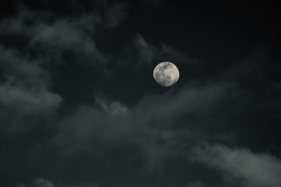 满月在天空中
